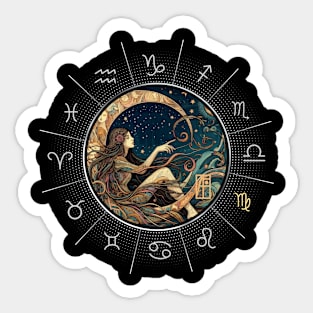 ZODIAC Virgo - Astrological VIRGO - VIRGO - ZODIAC sign - Van Gogh style - 2 Sticker